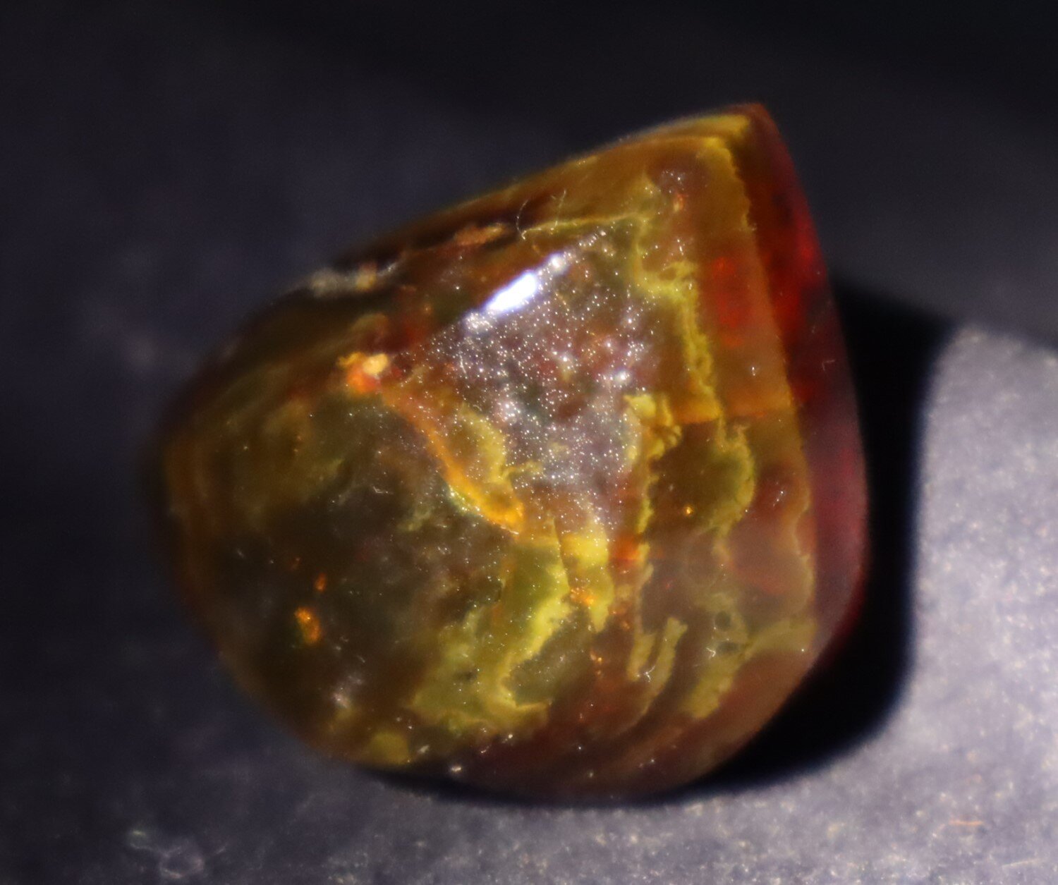 Excellent Natural Dominican Translucent Orange Green Amber Polished Stone 26mm – photo 4