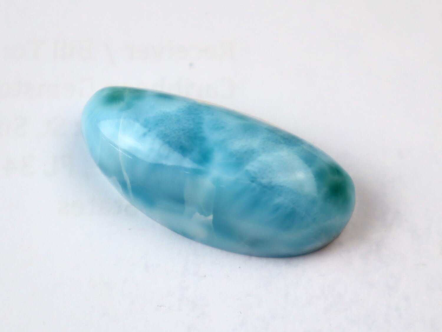 Charming Design Natural Ocean Blue Larimar Cabochon 35mm – photo 4