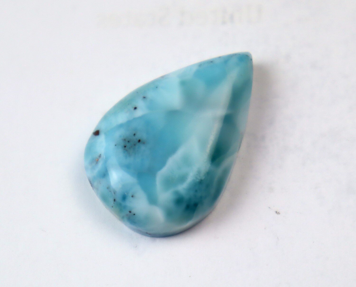 Impressive Natural Ocean Blue Larimar Teardrop Cabochon 26mm – photo 5