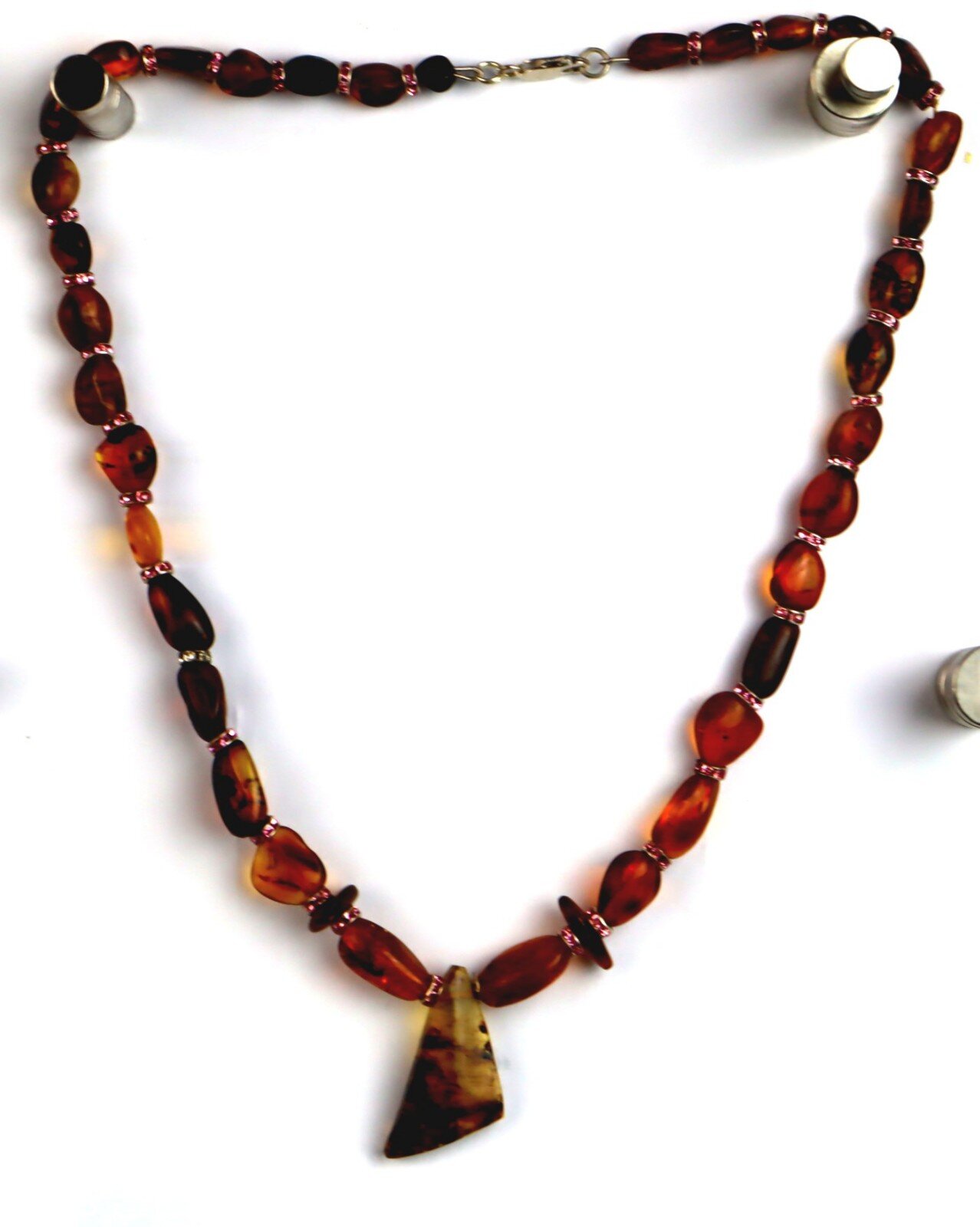 Magnificent Natural Clear Ocean Blue Amber .925 Sterling Silver Necklace 21inch – photo 7
