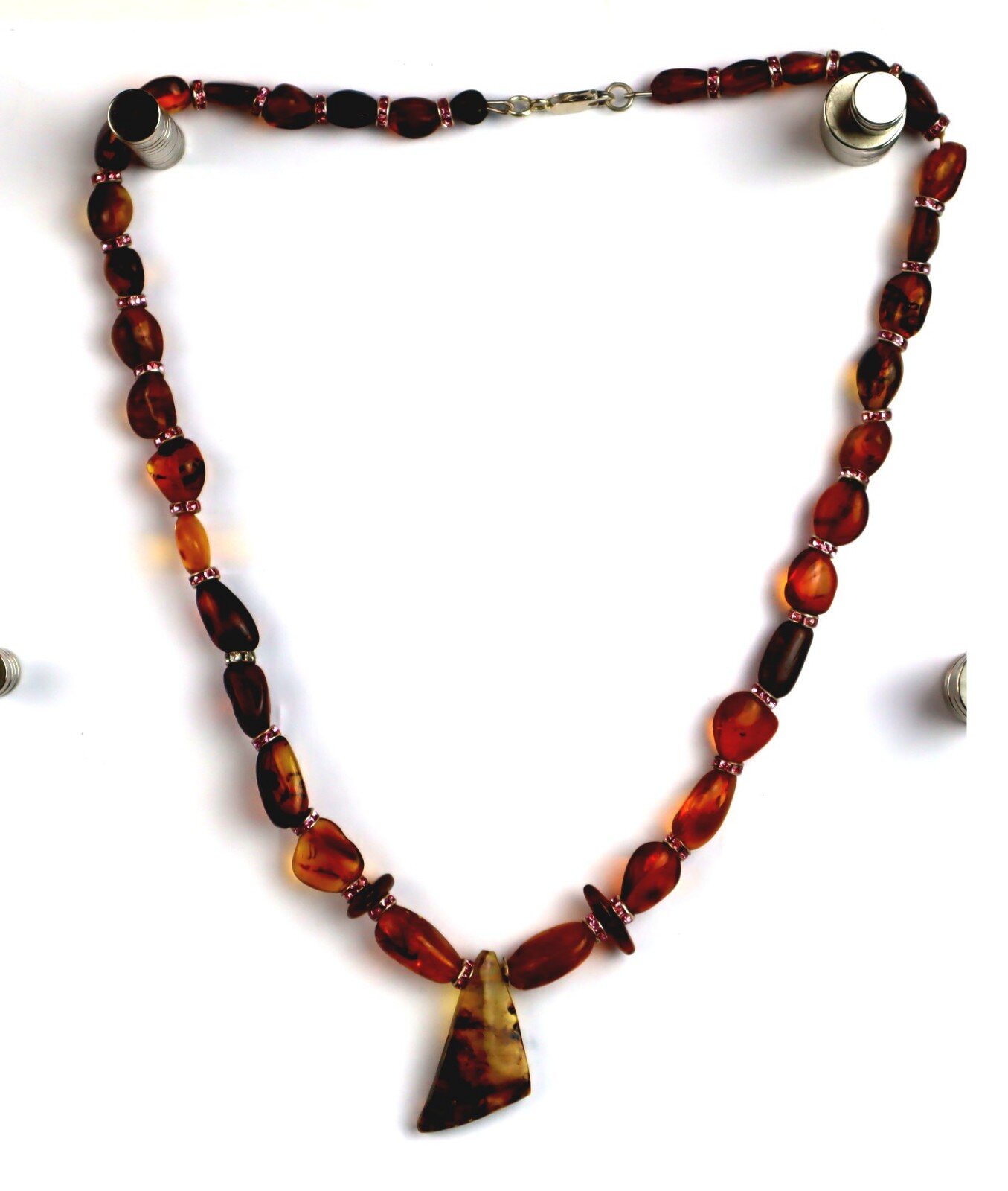 Magnificent Natural Clear Ocean Blue Amber .925 Sterling Silver Necklace 21inch – photo 8