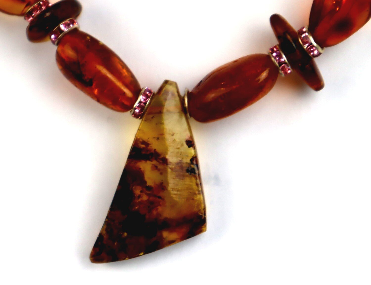 Magnificent Natural Clear Ocean Blue Amber .925 Sterling Silver Necklace 21inch – photo 10