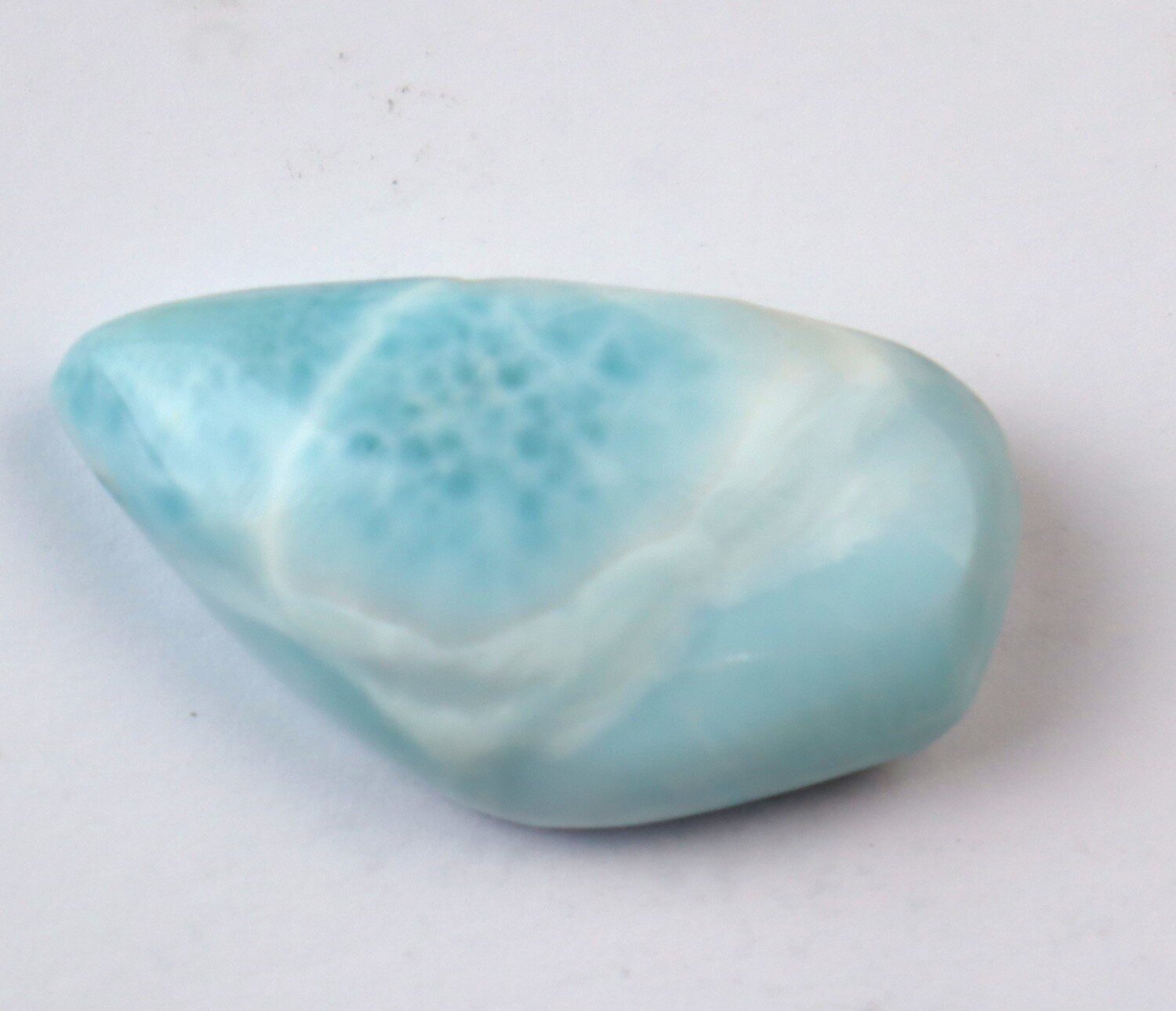 Excellent Natural Light Blue Larimar Shield Shape Cabochon 32mm – photo 6