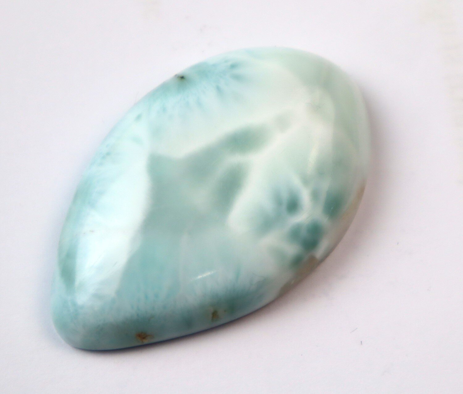 Biggest 1.8 inch Natural Light Blue Larimar Pear Cabochon 44mm – photo 3