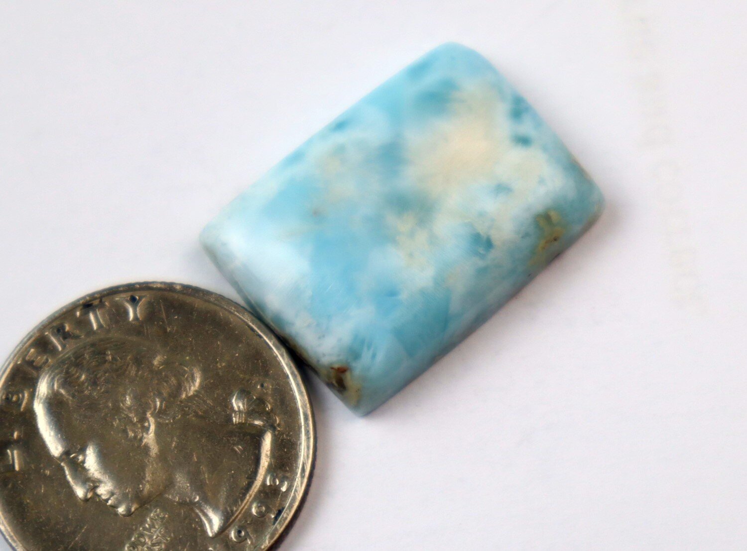 Beautiful Natural Light Blue Larimar Cabochon 25mm – photo 4