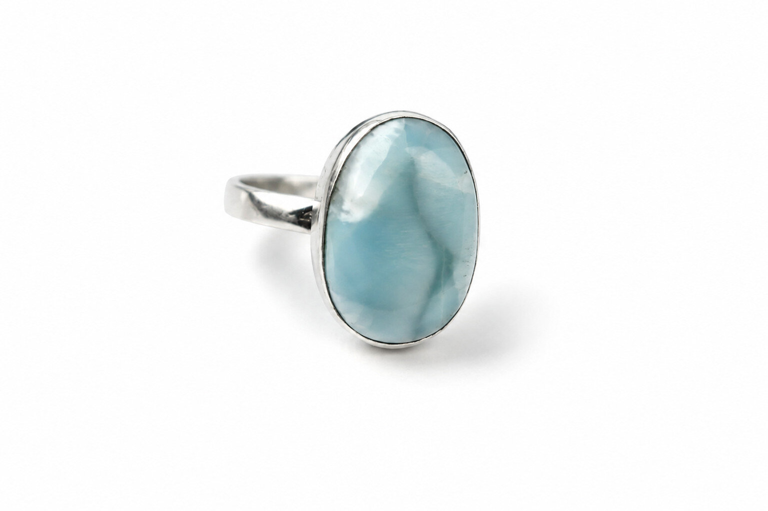 Genuine Dominican Blue Larimar Oval Unique Gift 925 Sterling Silver Ring US#10 – photo 6