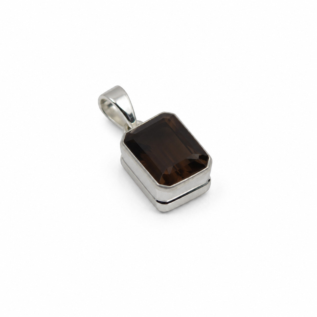 Unique Premium Brown Smoky Quartz 925 Sterling Silver Rectangular Faceted 30mm – photo 3