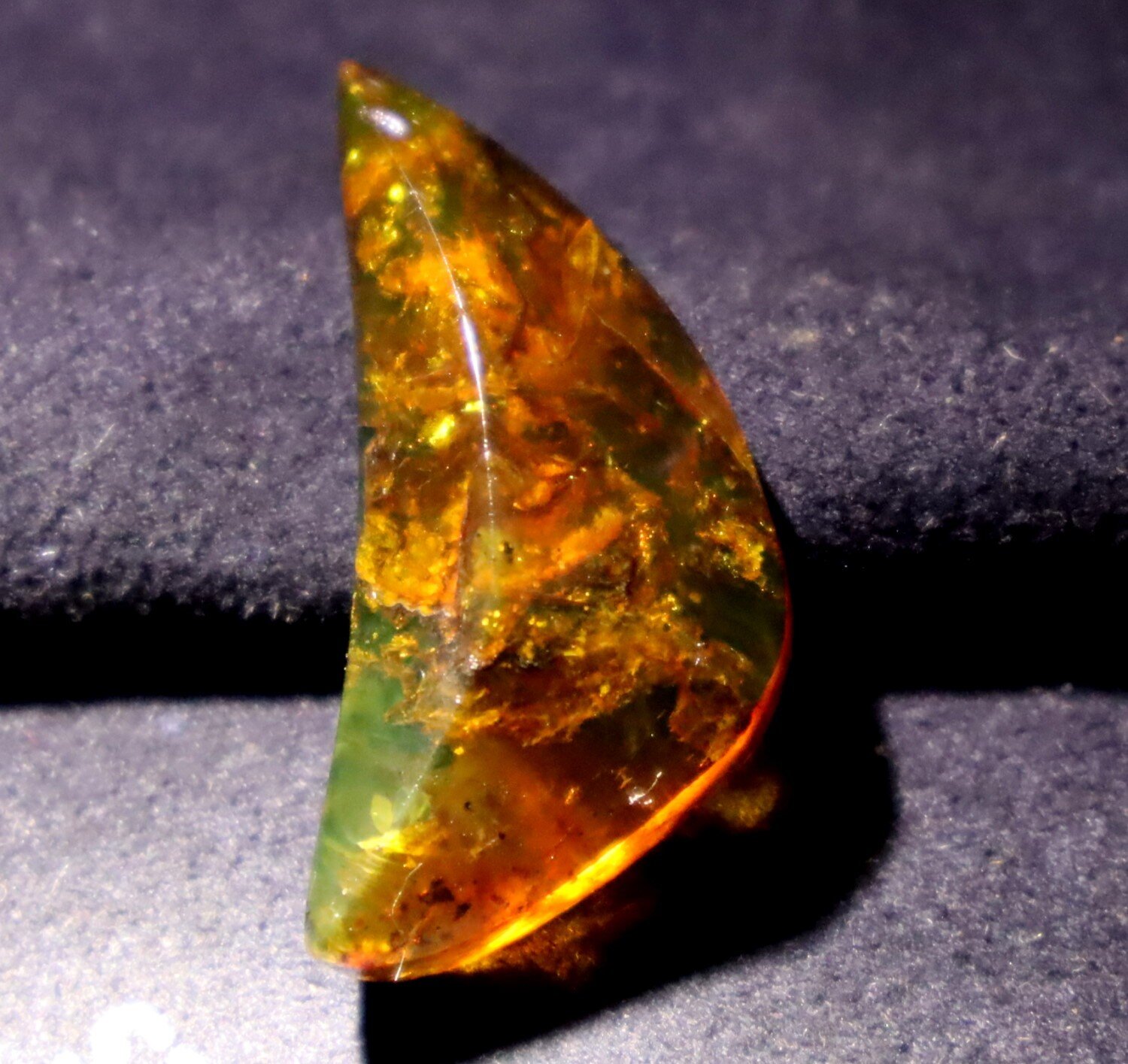 Excellent Natural Dominican Translucent Orange Green Amber Polished Stone 34mm – photo 4