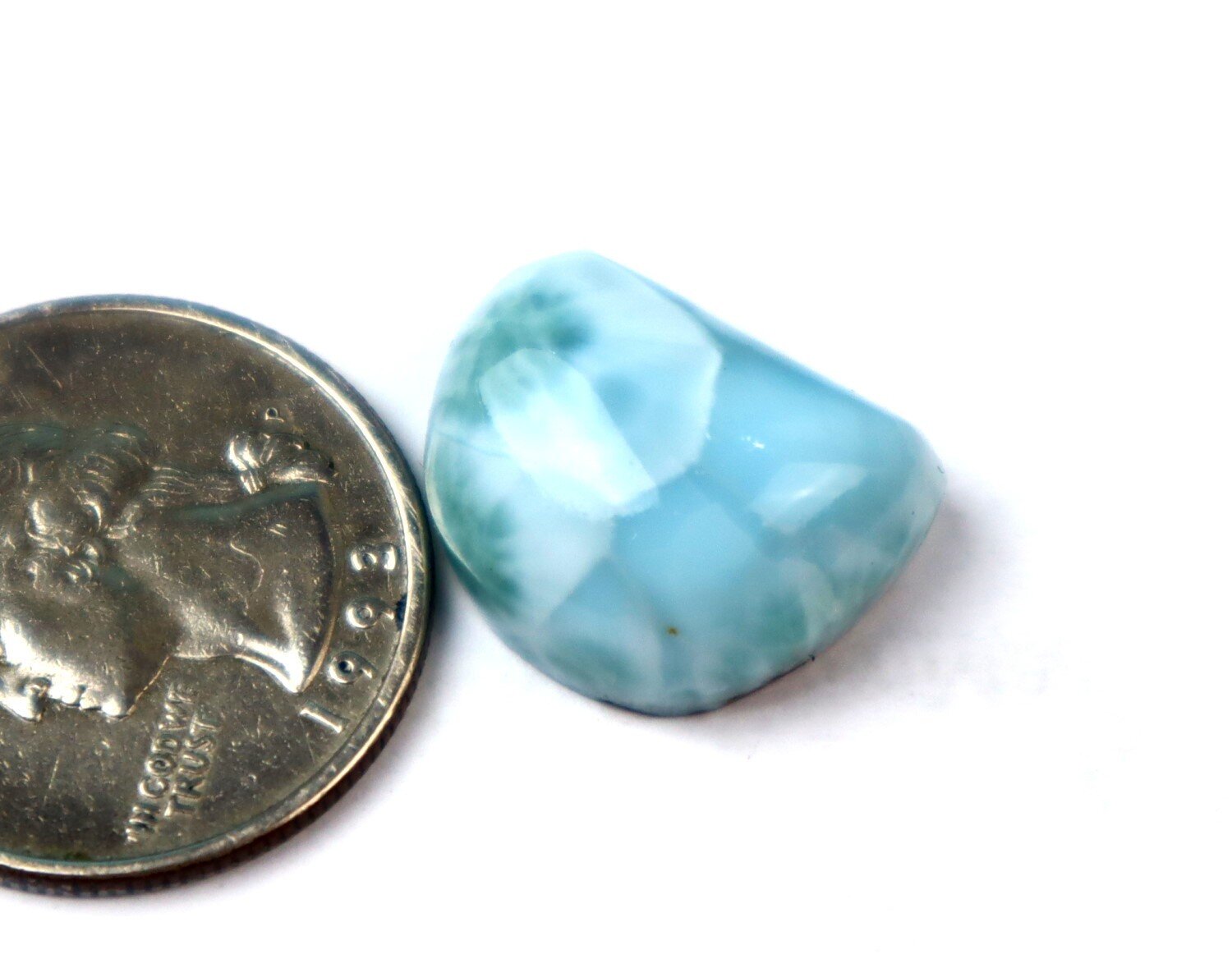 Beautiful Natural Deep Blue Larimar Cabochon 19mm – photo 4