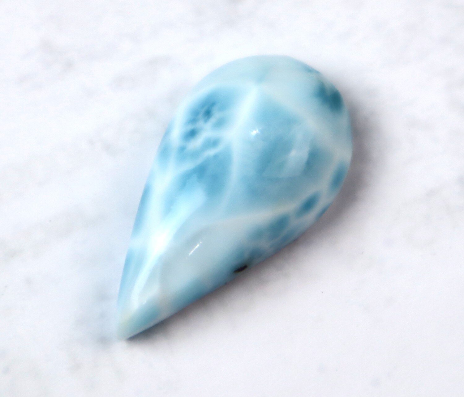 Excellent Natural Sky Blue Larimar Cabochon 25mm – photo 4