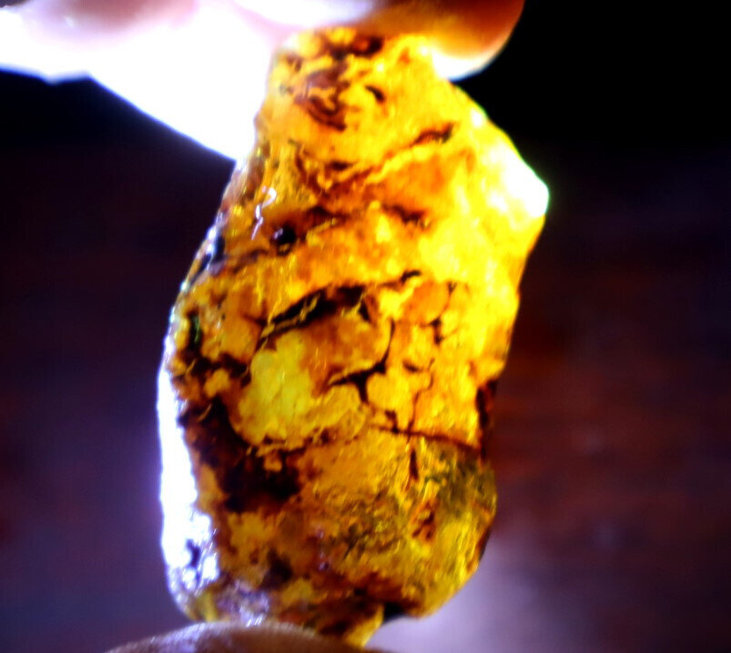 Excellent Natural Dominican Crystal Clear Volcanic Blue Amber Rough Specimen 10g – photo 10