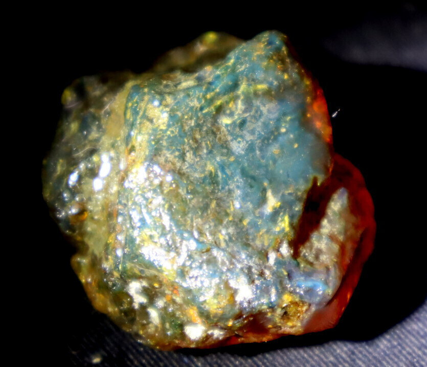 Excellent Dominican Crystal Clear Orange Blue Amber Rough Specimen 40mm 16.3g – photo 12