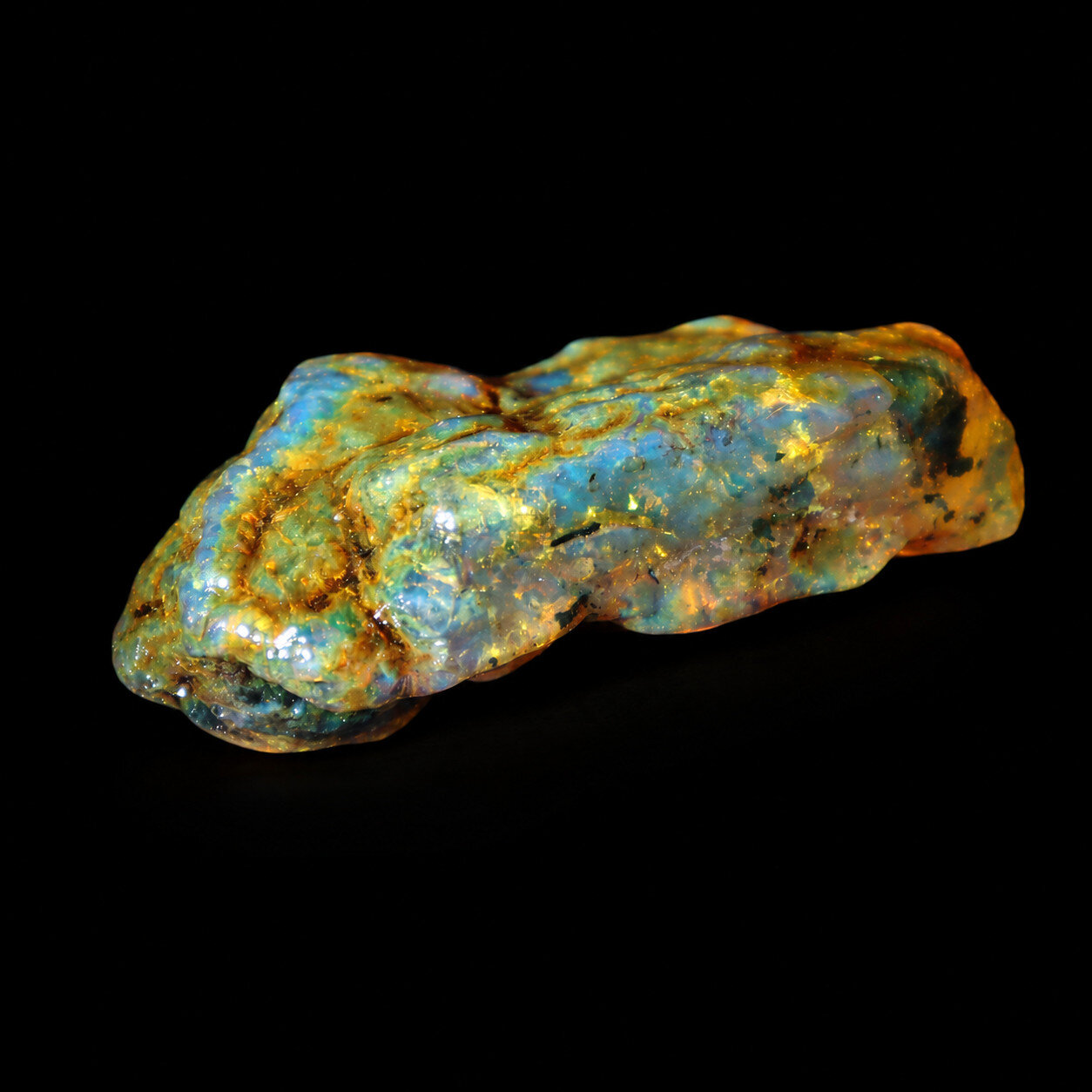 Exquisite Genuine Green Blue Dominican Amber Rough Specimen Chunk 72mm 28.2g – photo 8