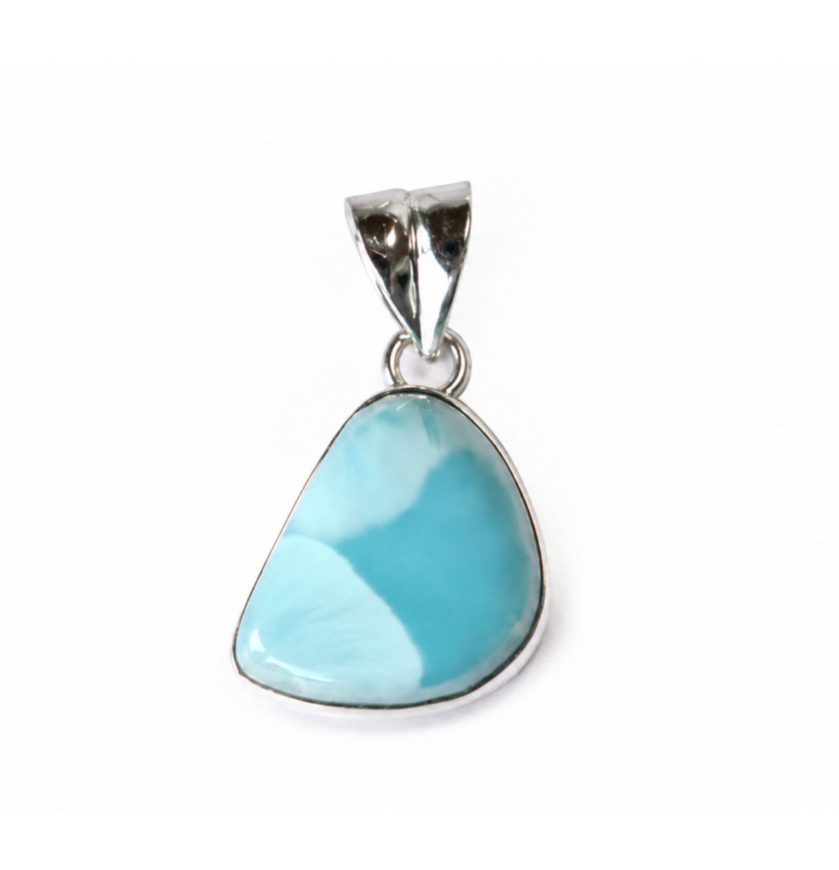 Perfect Blue Larimar Sky 925 Sterling Silver Freeform Pendant 28mm 5.2g