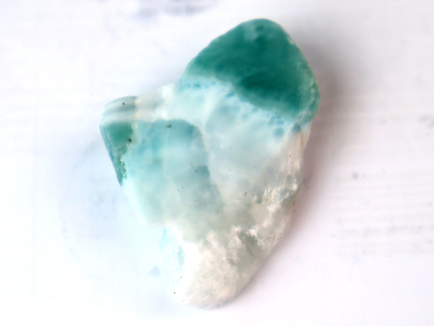 Lovely Natural Green Blue Larimar Slab Slice Specimen 36mm 12.3g – photo 4