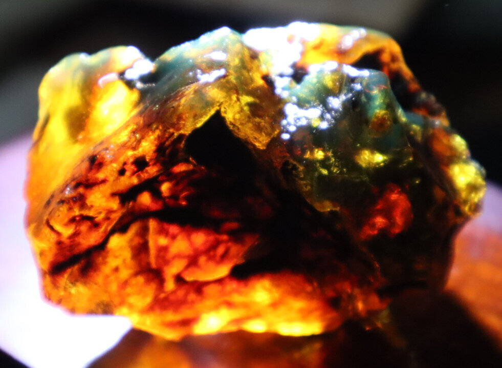 Outstanding Natural Dominican Clear Yellow Blue Amber Rough Specimen 52mm 35.3g – photo 8