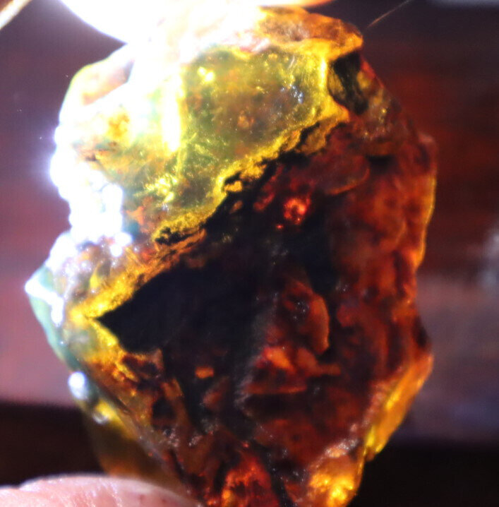 Outstanding Natural Dominican Clear Yellow Blue Amber Rough Specimen 52mm 35.3g – photo 9