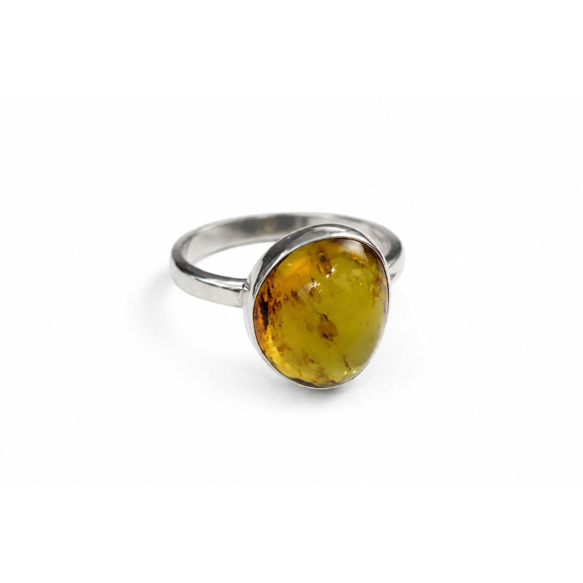 Genuine Sky Blue Dominican Amber 925 Sterling Silver Clear Oval Ring #6.75 – photo 4