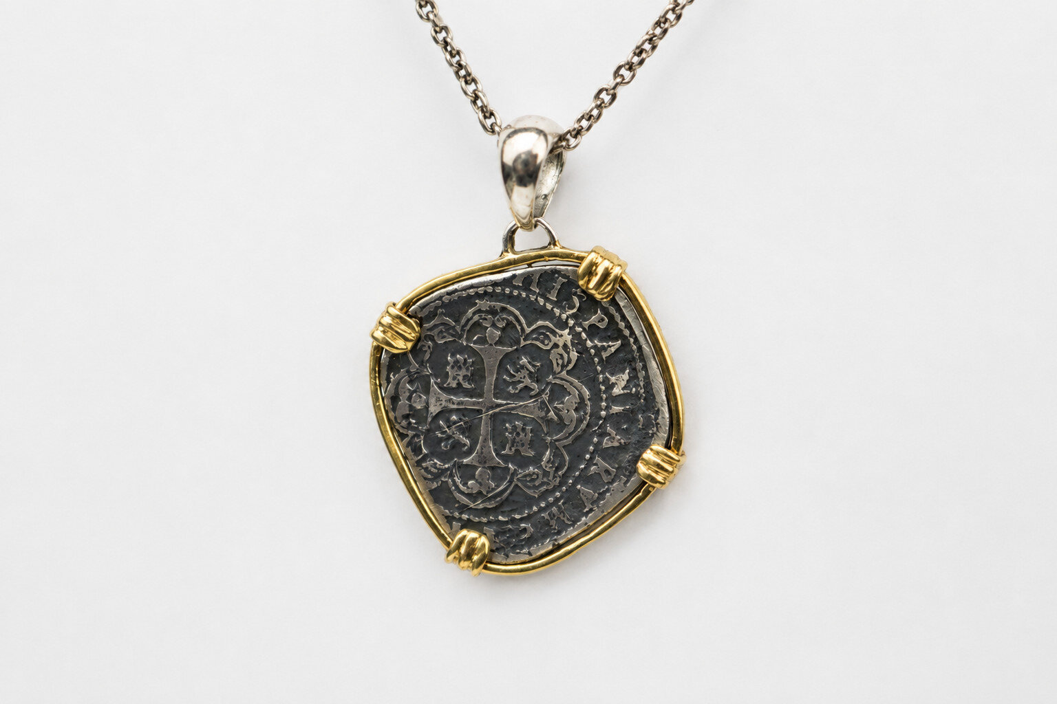 Colonial Pirate Cob Coin Pendant – Atocha Style 925 solid Sterling Silver 52mm – photo 4