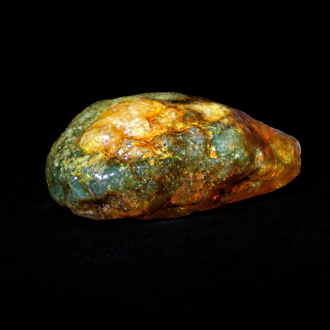 Authentic Cognac Blue Green Dominican Amber Rough Specimen Chunk 72mm 50.5g – photo 11