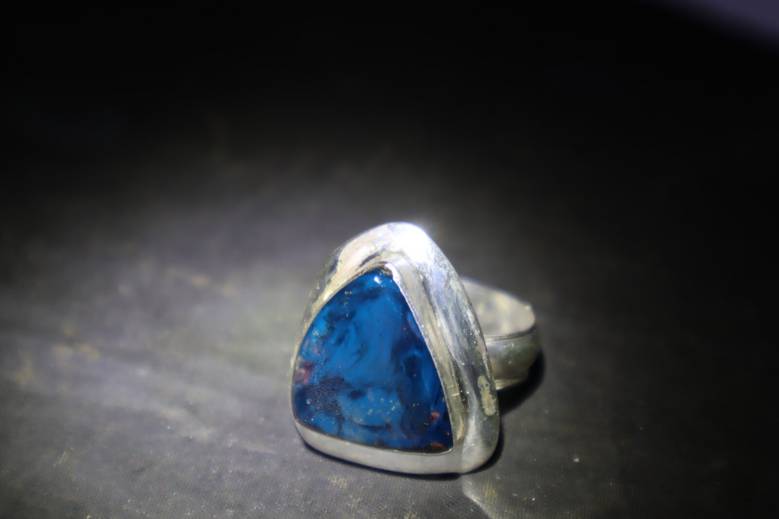 Genuine Authentic Blue Amber solid 925 Sterling Silver Ring US#12.75 mens unisex – photo 9