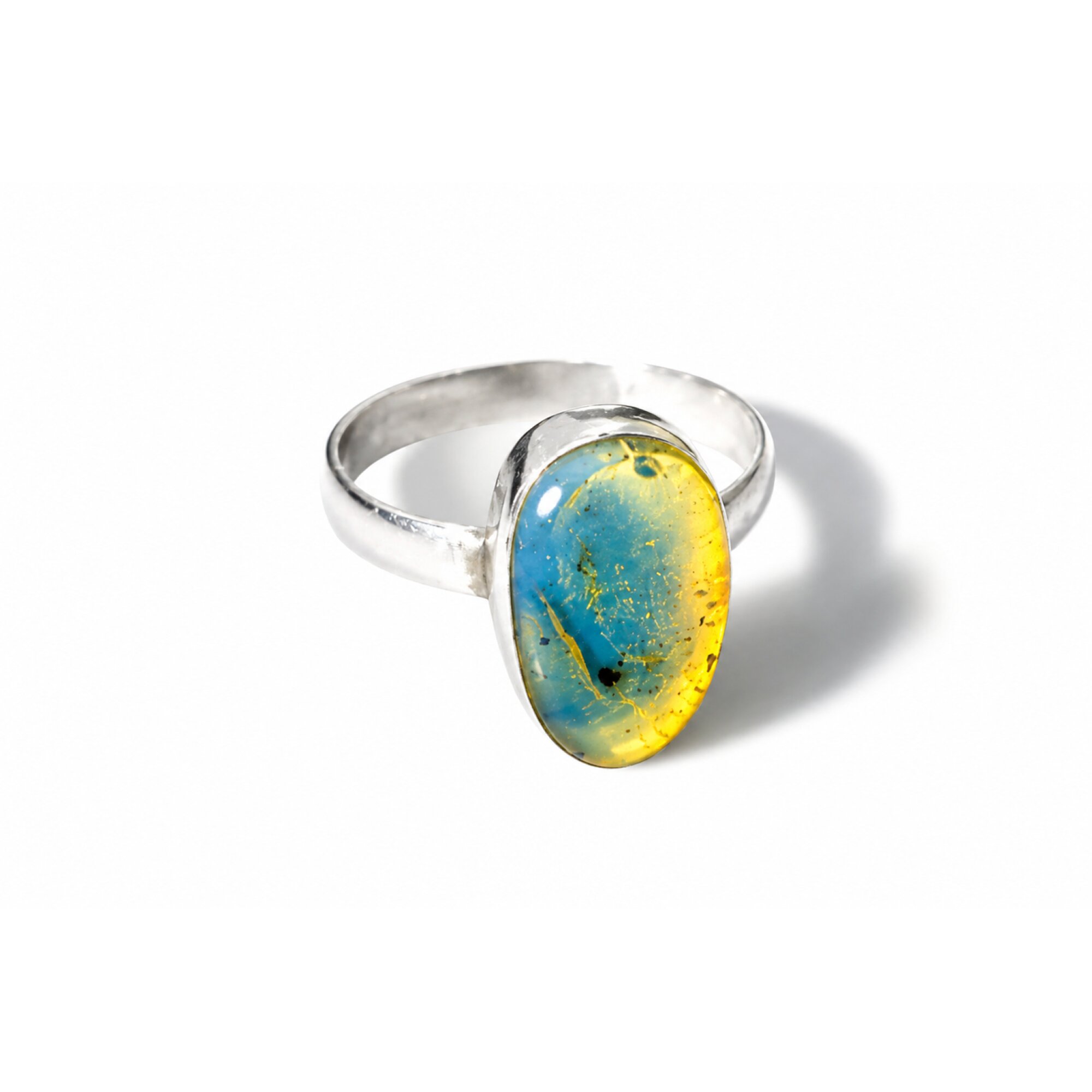 Expertly Crafted Sky Blue 925 Sterling Silver Clear Freeform Ring #7.25 – photo 2