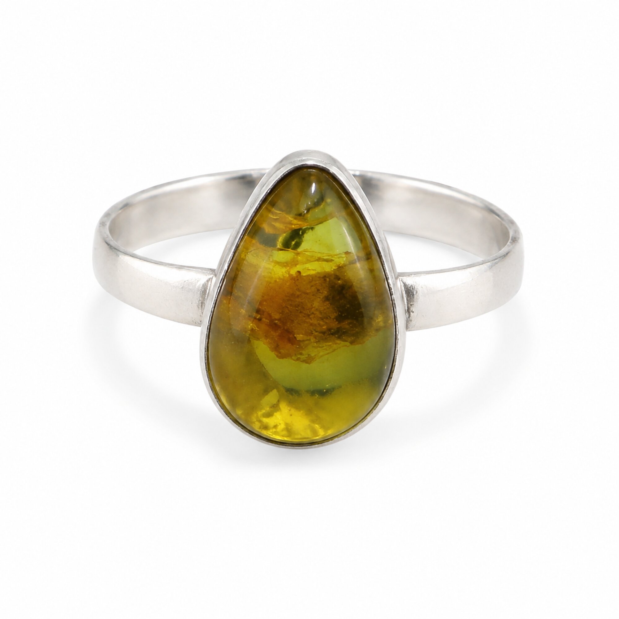 Master Crafted Clear Light Blue Dominican Amber 925 Sterling Silver Ring #7 – photo 5