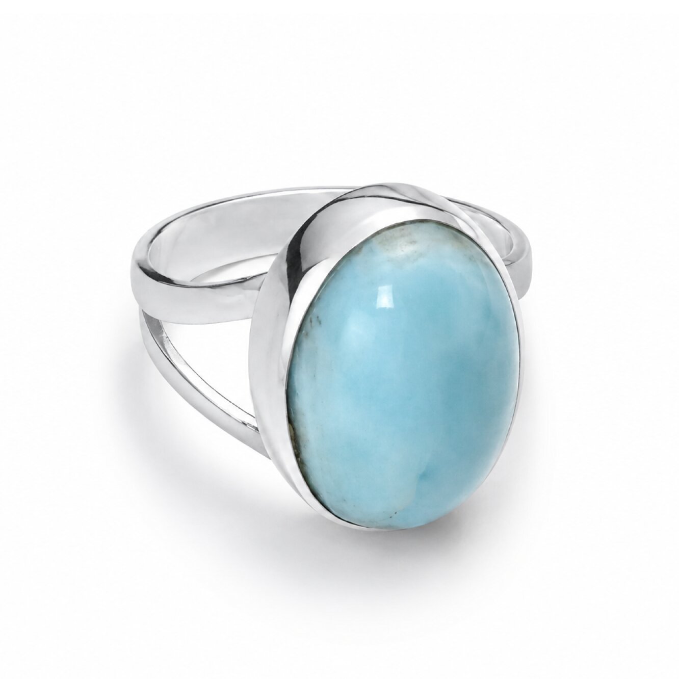 Artisan Made Sky Blue Larimar 925 Sterling Silver Ring #5.5