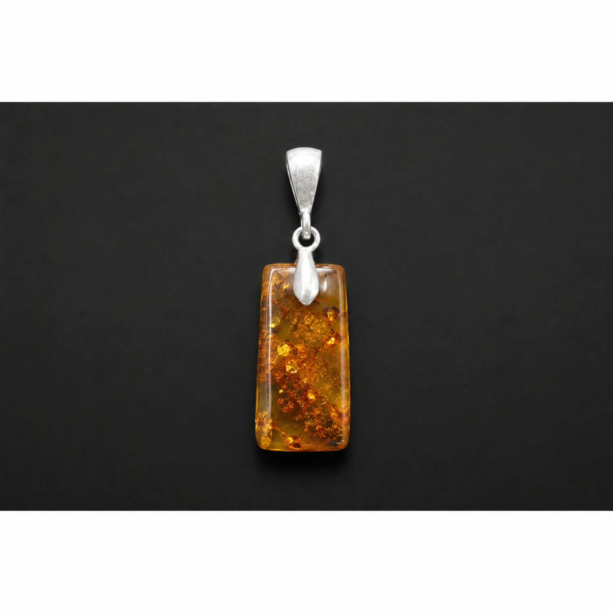 Artisan Made Translucent Deep Blue Dominican Amber 925 Sterling Silver Pendant – photo 5
