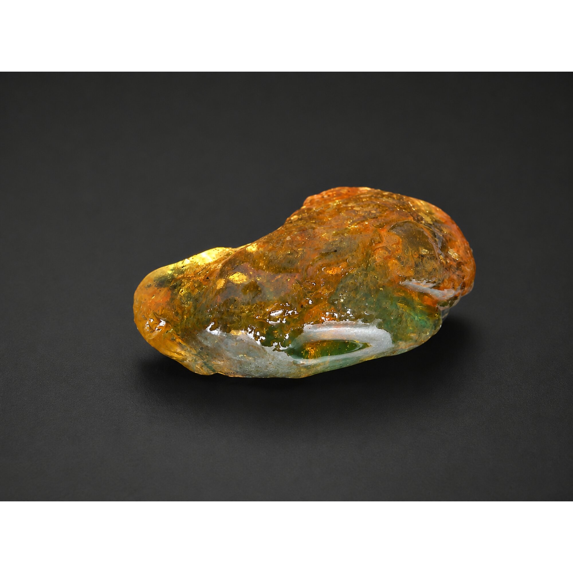 Authentic Crystal Clear Orange Green Dominican Amber Stones 54mm 15.6g – photo 4