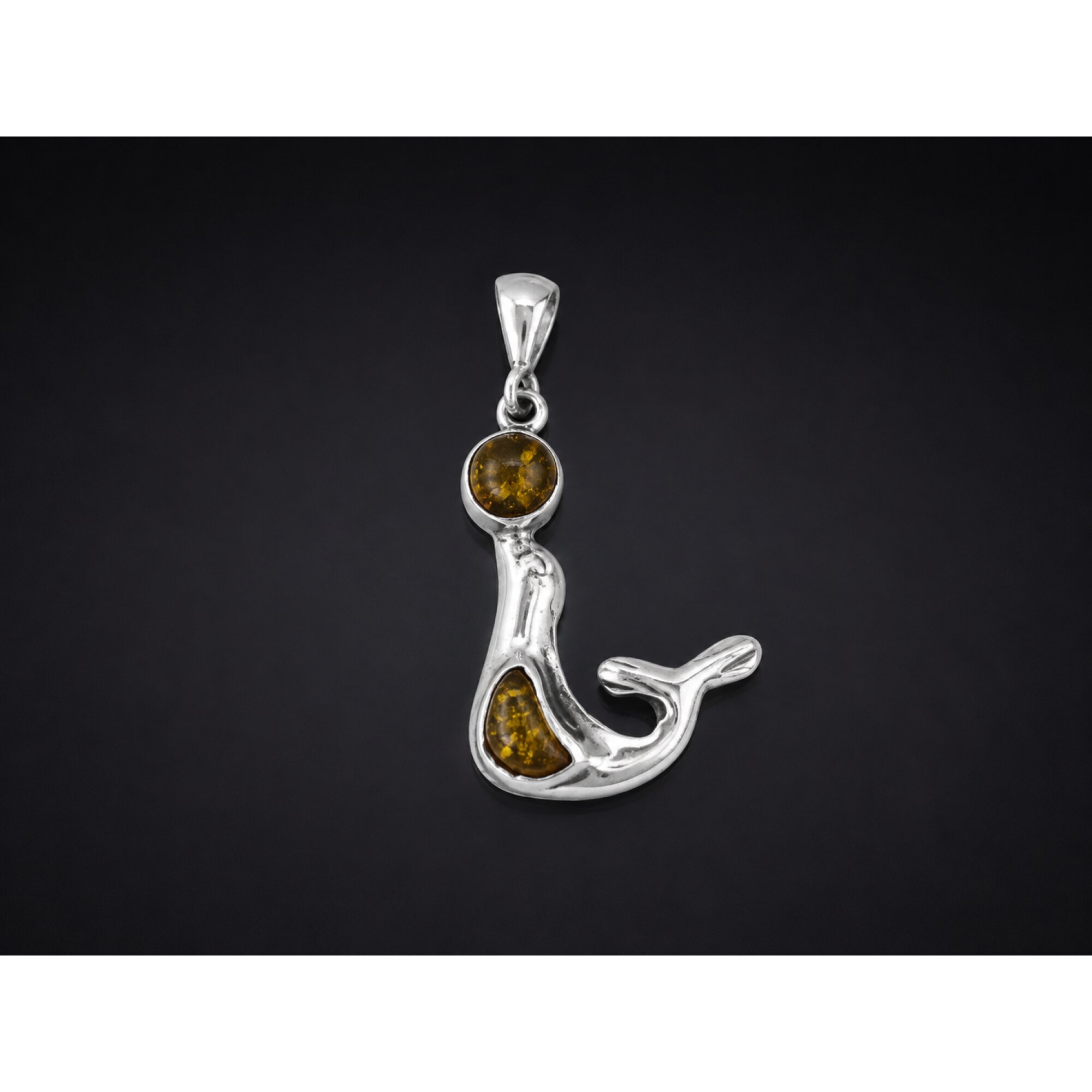 Chic Clear Yellow Dominican Amber 925 Sterling Silver Pendant 41mm – photo 4