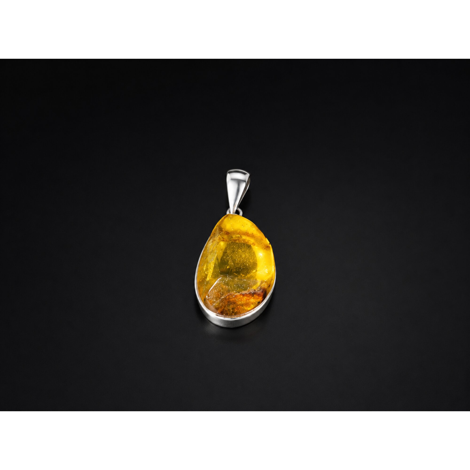 Real Clear Orange Green 925 Sterling Silver Pendant 37mm – photo 3