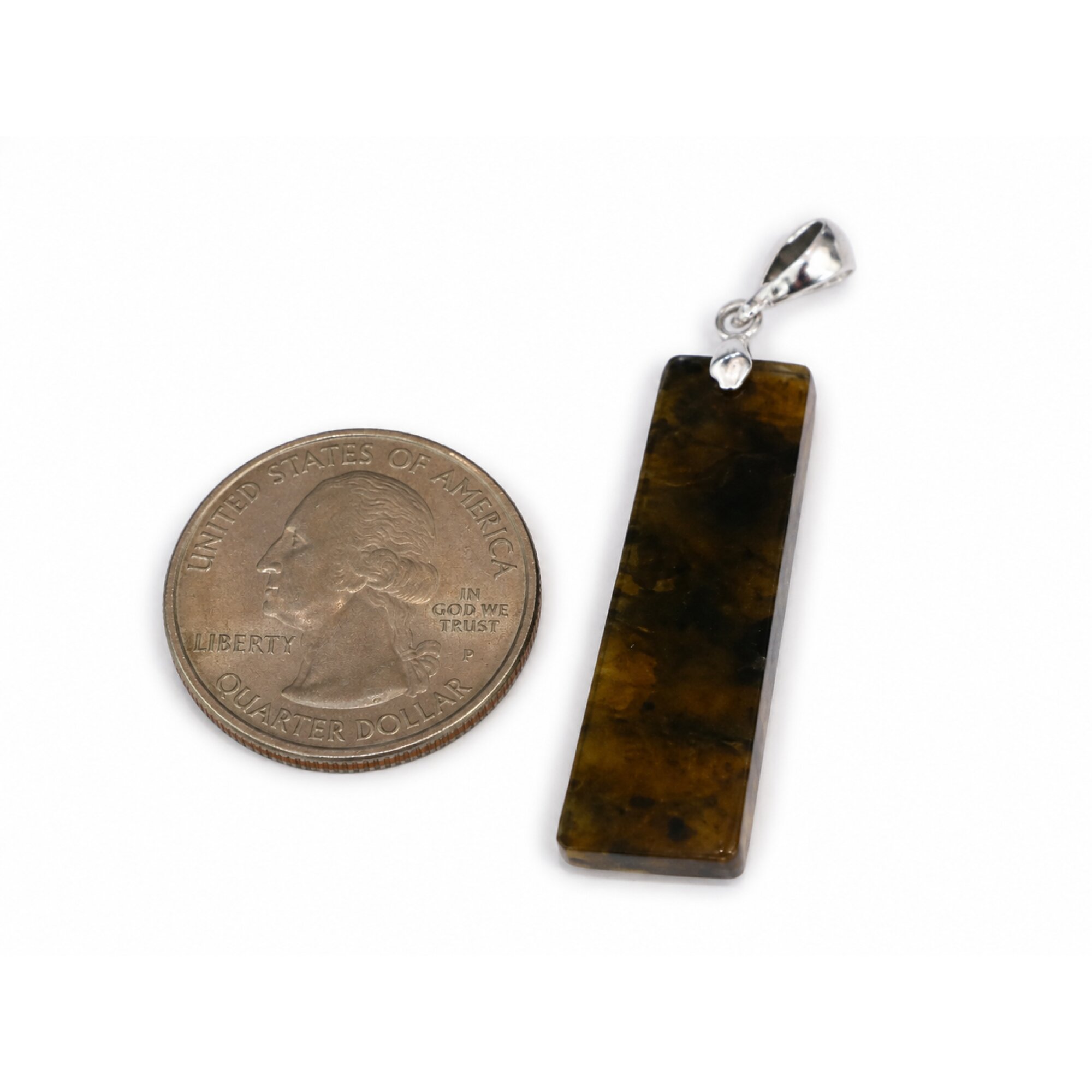 Handmade Clear Green Yellow Blue Dominican Amber 925 Sterling Silver Pendant 50mm – photo 3