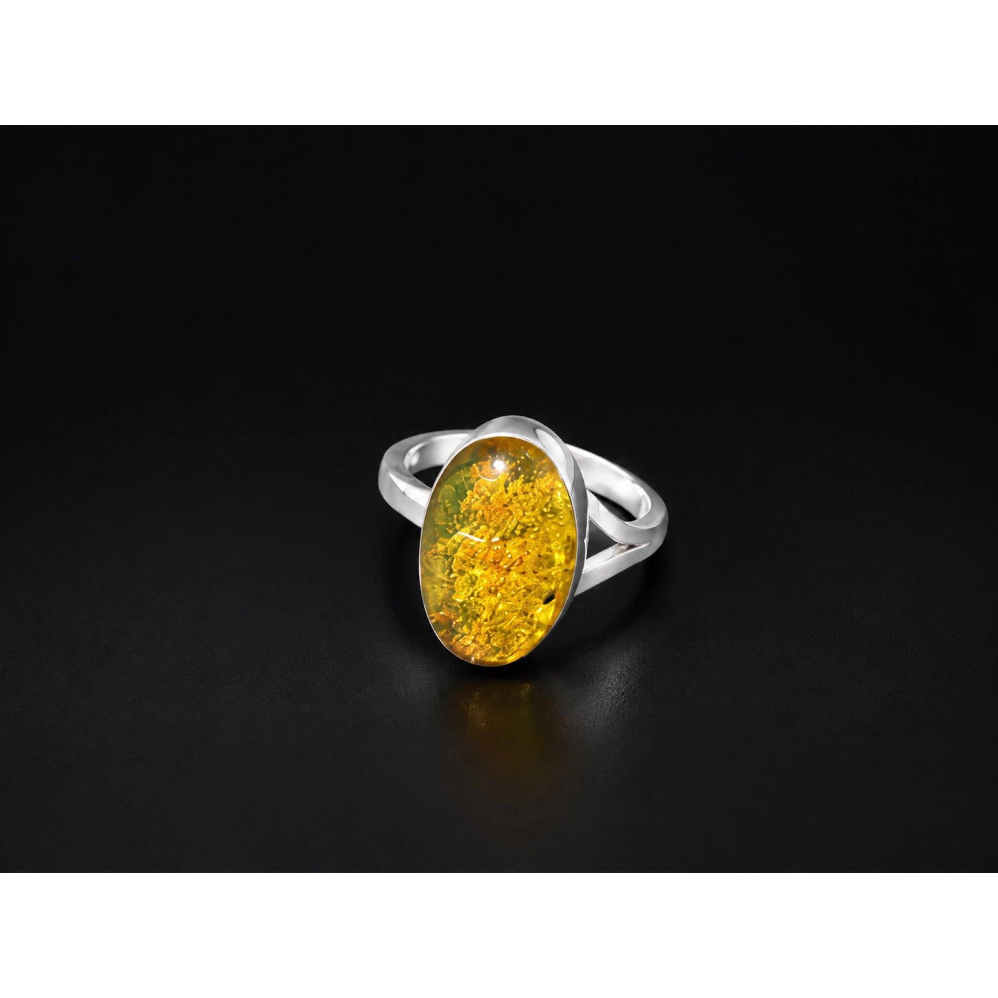 Artisan Crafted Clear Deep Orange Dominican Amber 925 Sterling Silver Ring #7.25 – photo 3