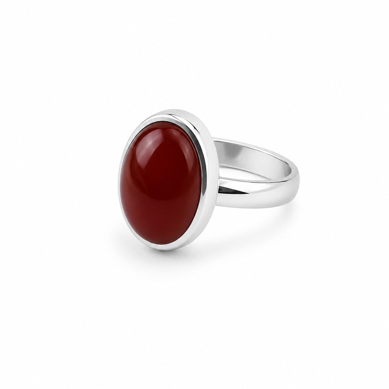 Beautiful Exquisite Red Jasper 925 Sterling Silver Oval Cabochon Ring #8.25