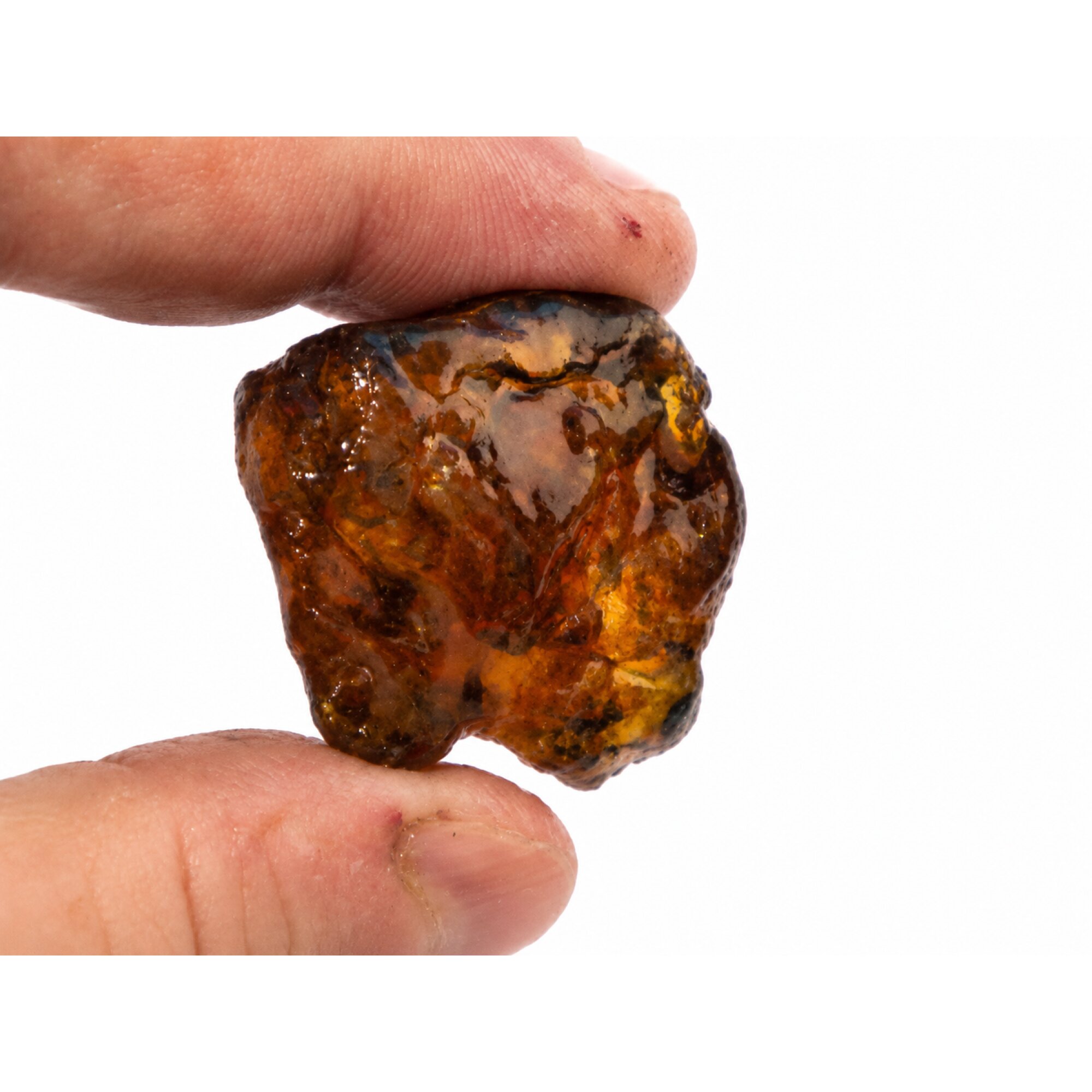 Clear orange blue Natural Dominican Amber rough Specimen 35 mm – photo 2