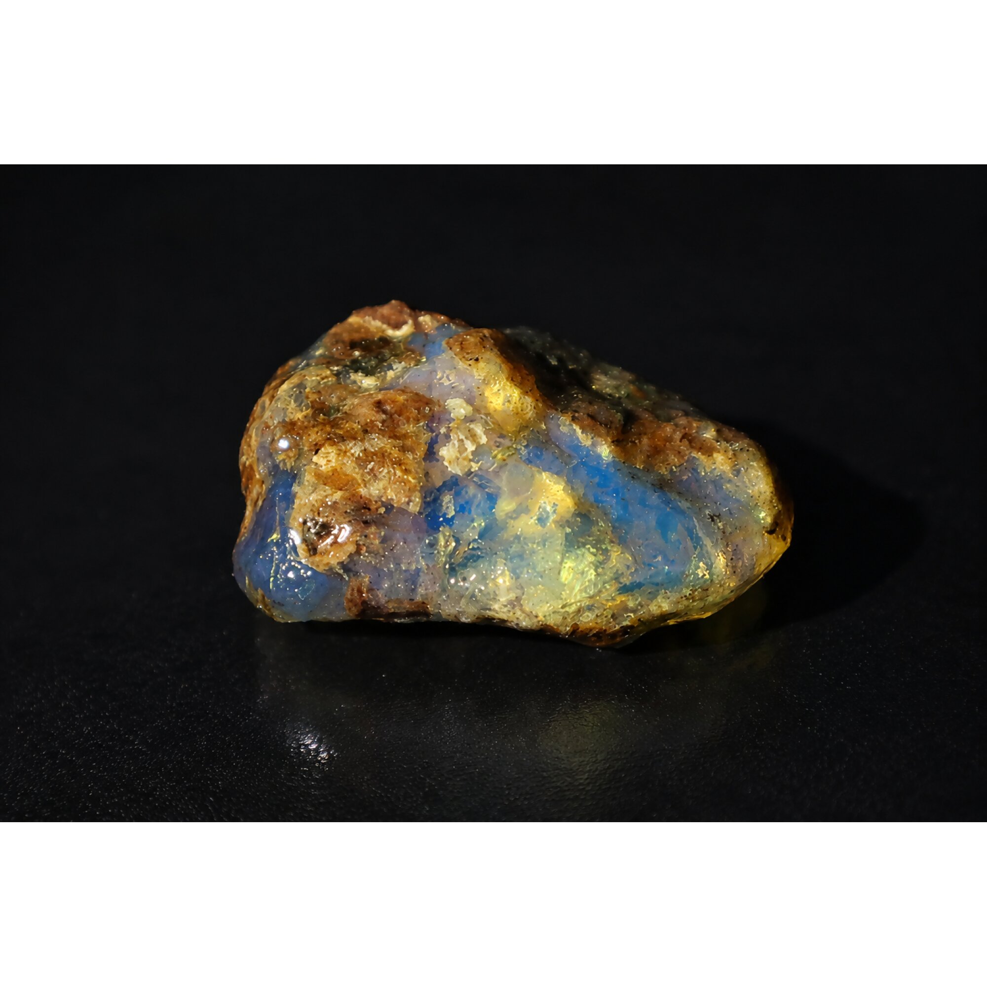 Translucent royal blue Natural Dominican Amber butterscotch Rough Specimen 33 mm – photo 4