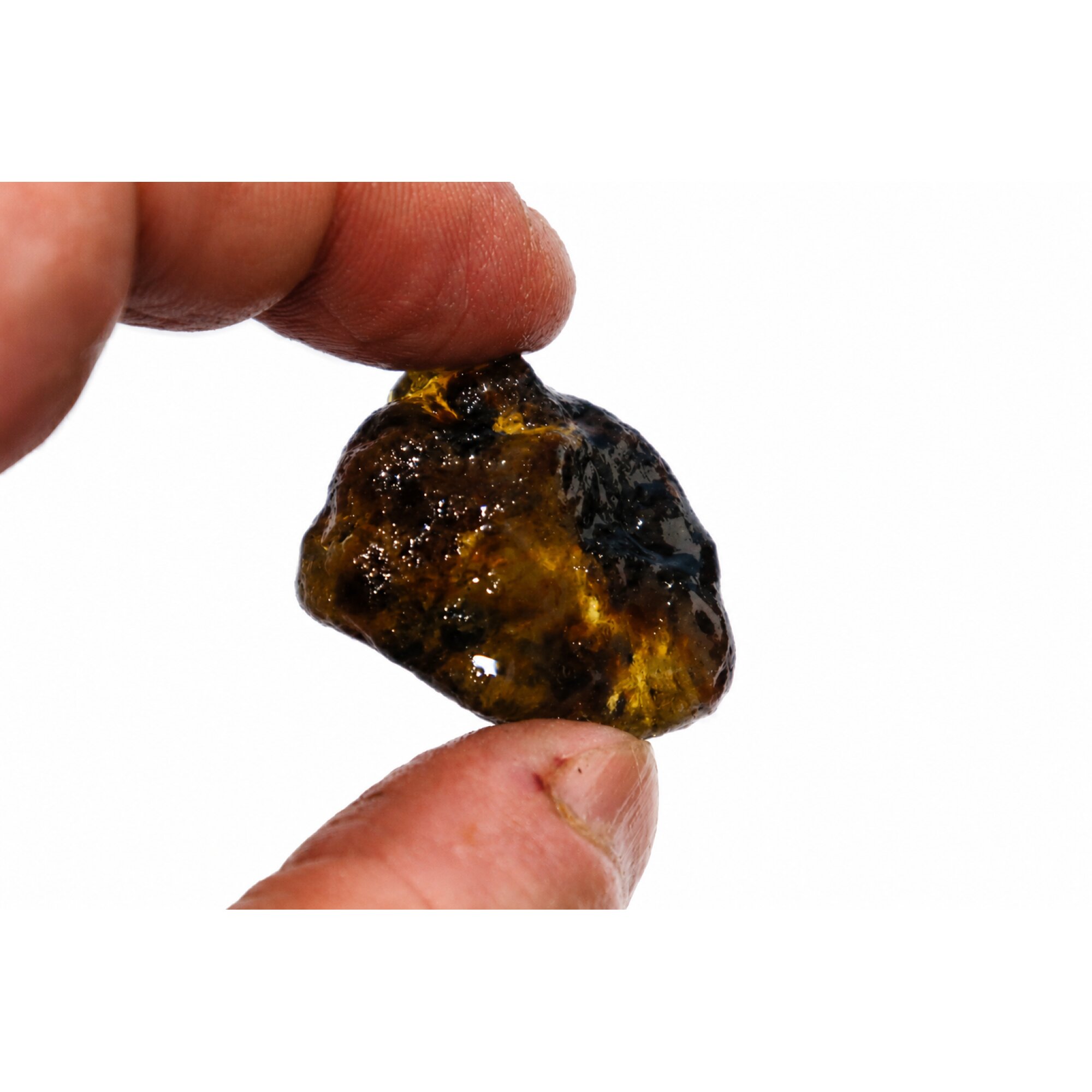 Translucent royal blue Natural Dominican Amber butterscotch Rough Specimen 33 mm – photo 10