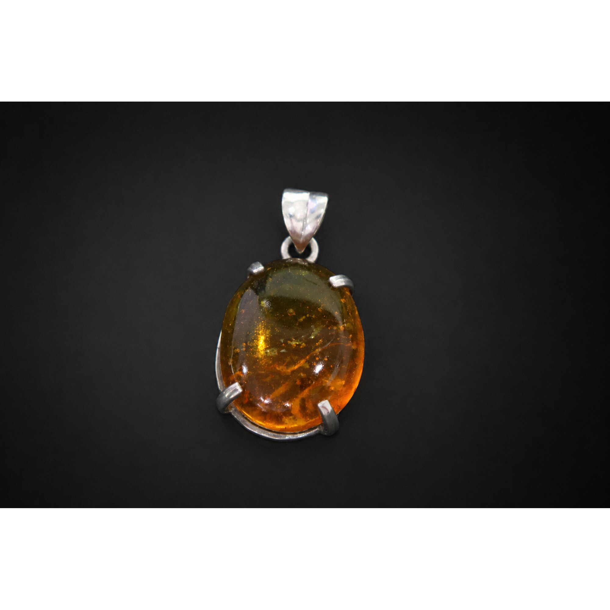 small mayfly Inclusion Clear light yellow Natural Dominican Amber Pendant 35 mm – photo 7