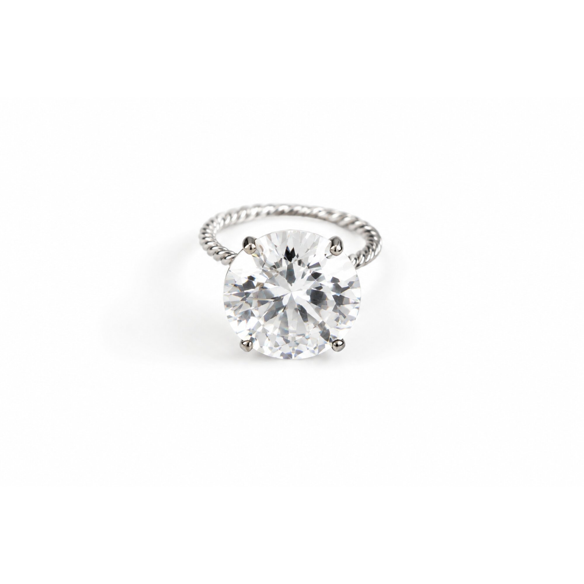 Crystal Clear light white Cubic Zirconia round 925 Sterling Ring Size 6.50 – photo 4
