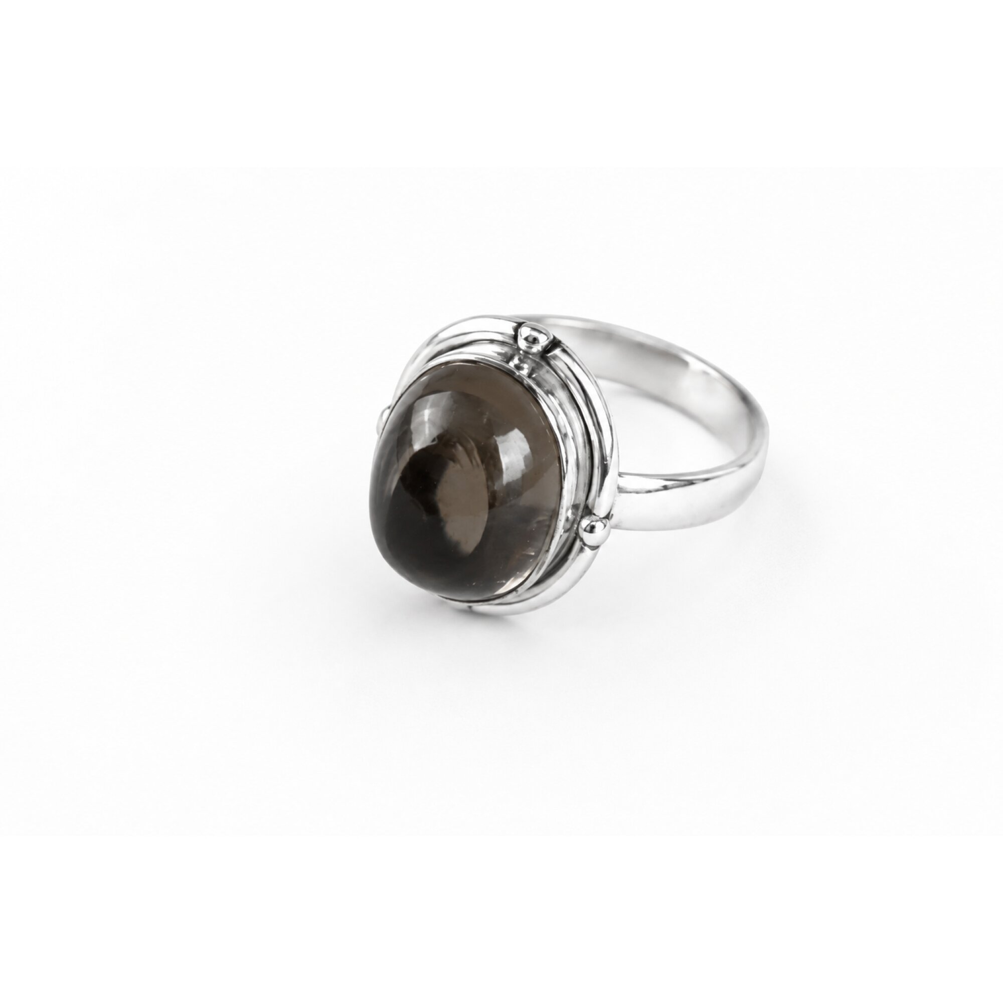 Crystal Clear brown Natural Smoky Quartz oval 925 Sterling Silver Ring Size 7.00 – photo 4