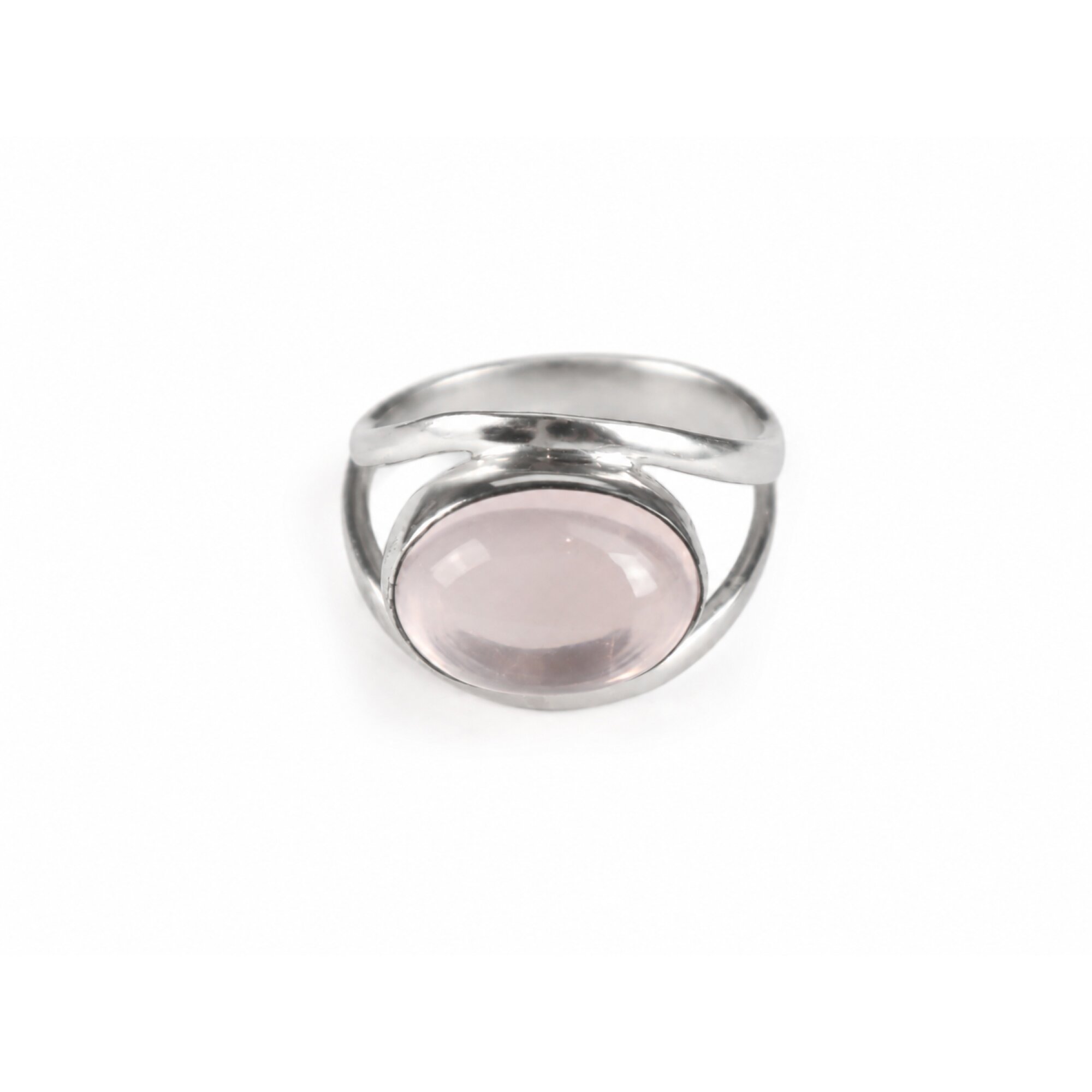 Clear pink Natural Rose Quartz rectangular 925 Sterling Silver Ring Size 9.00 – photo 5