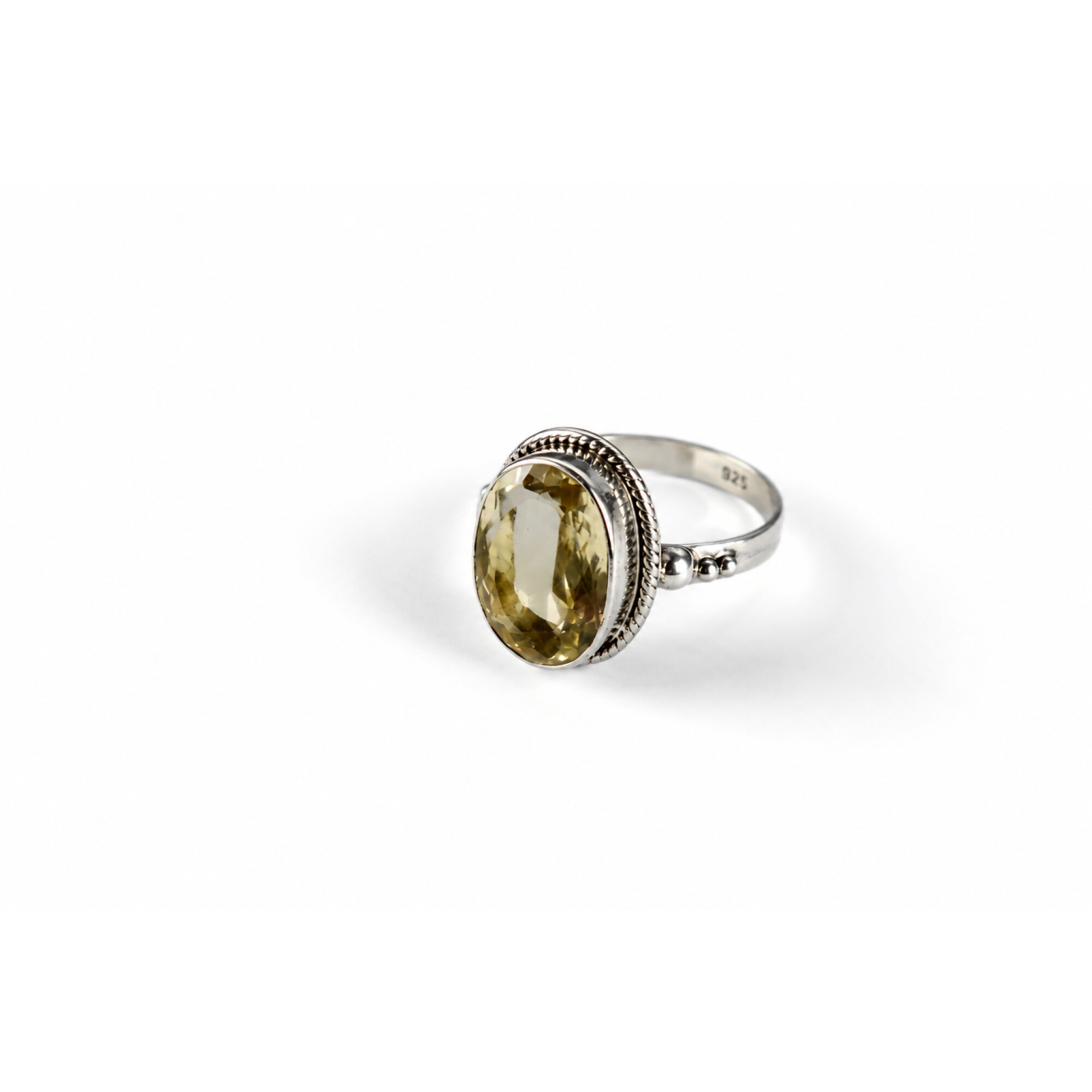 Clear light yellow Natural Citrine oval 925 Sterling Silver Ring Size 8.50 – photo 6