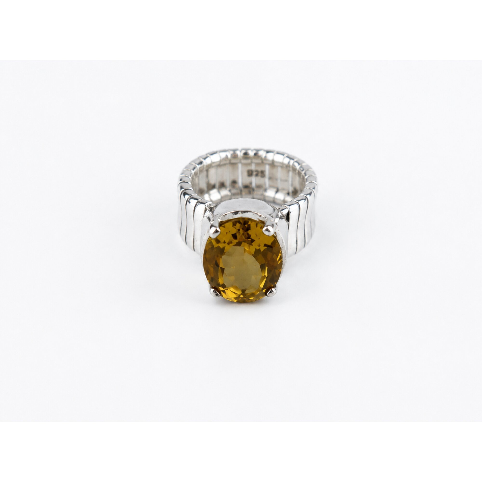 Clear light Brown Natural Madeira Citrine oval 925 Sterling Ring Size 5.50 – photo 3