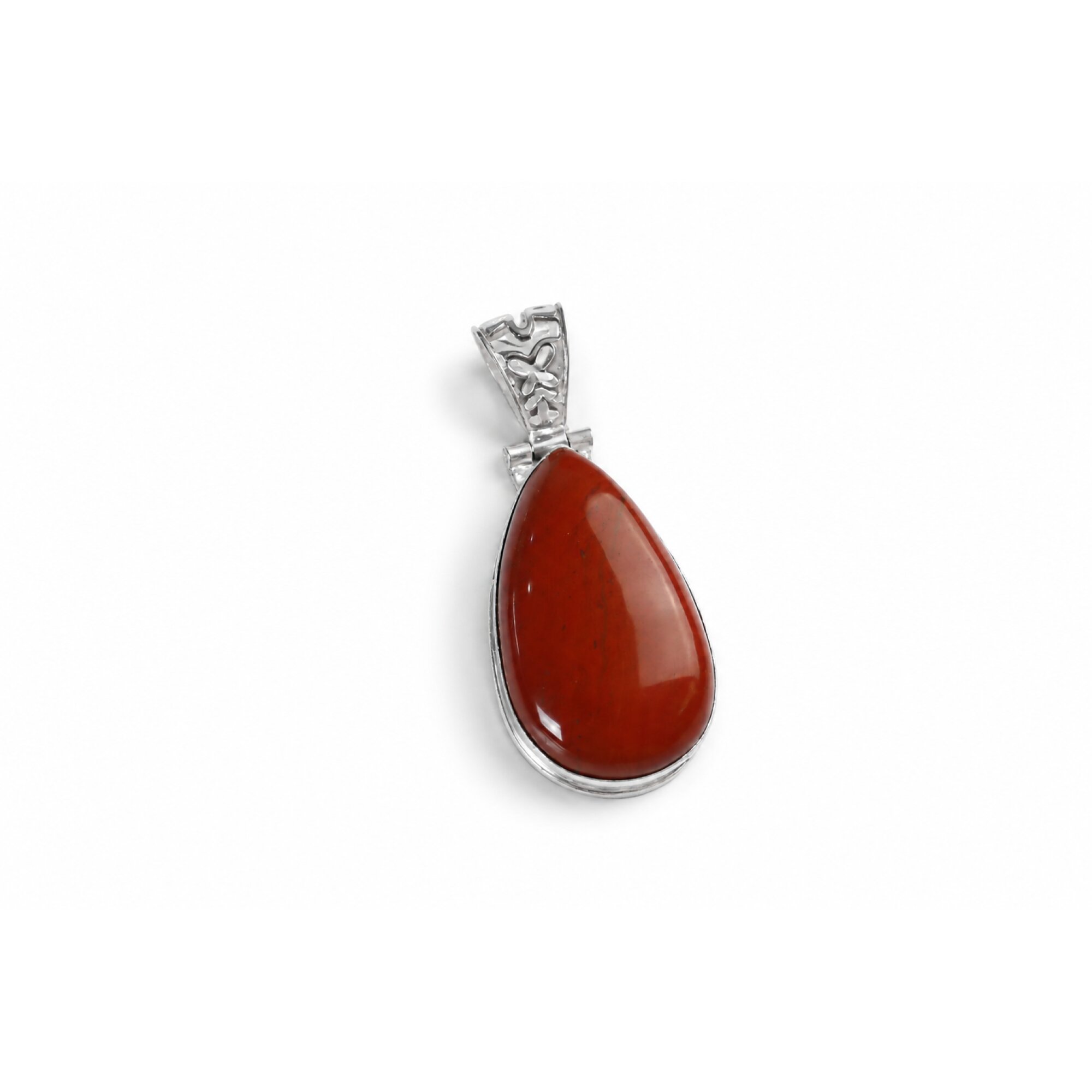 red Carnelian teardrop 925 Sterling Silver Pendant 49 mm – photo 7