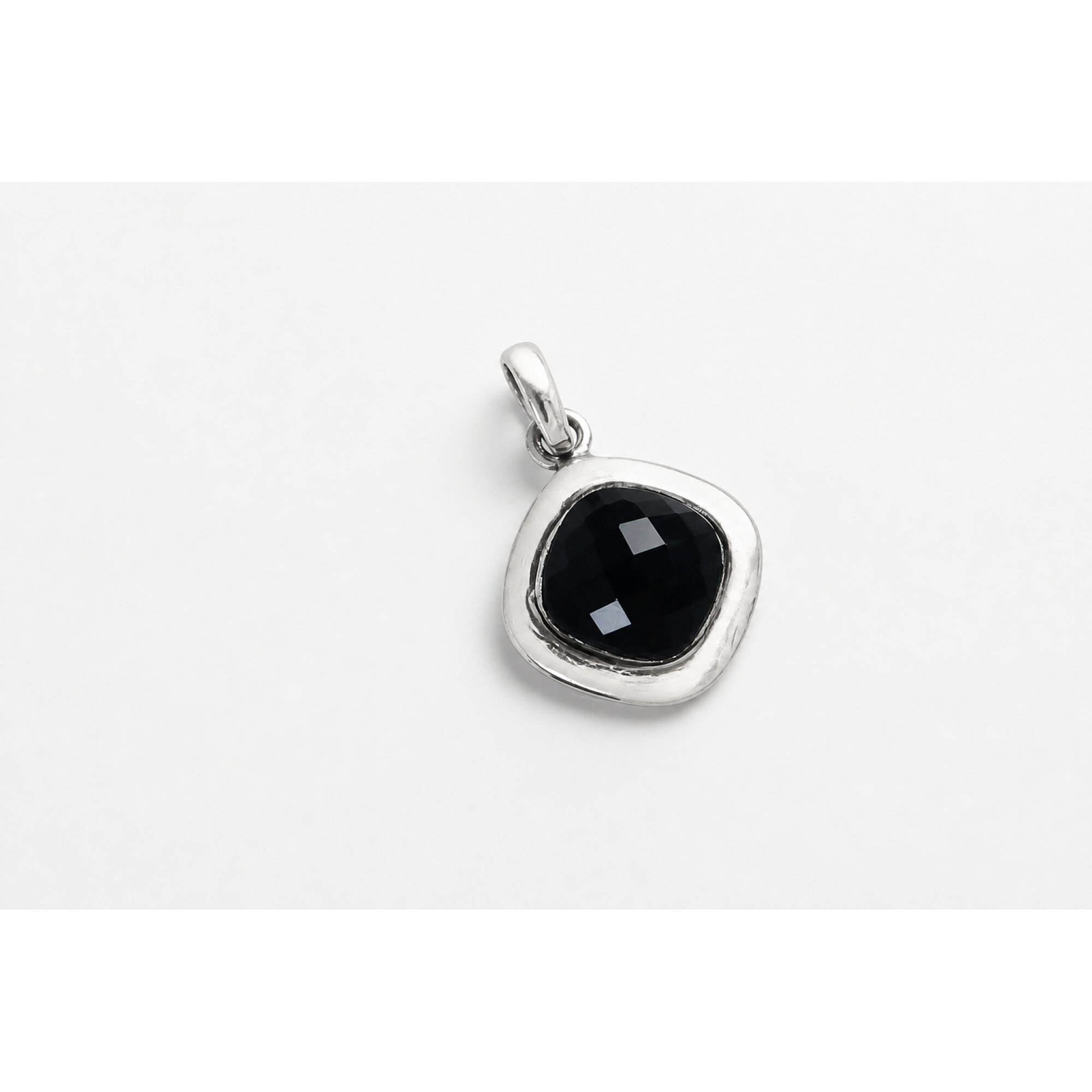Black Onyx cushion 925 Sterling Silver Pendant 29 mm – photo 3