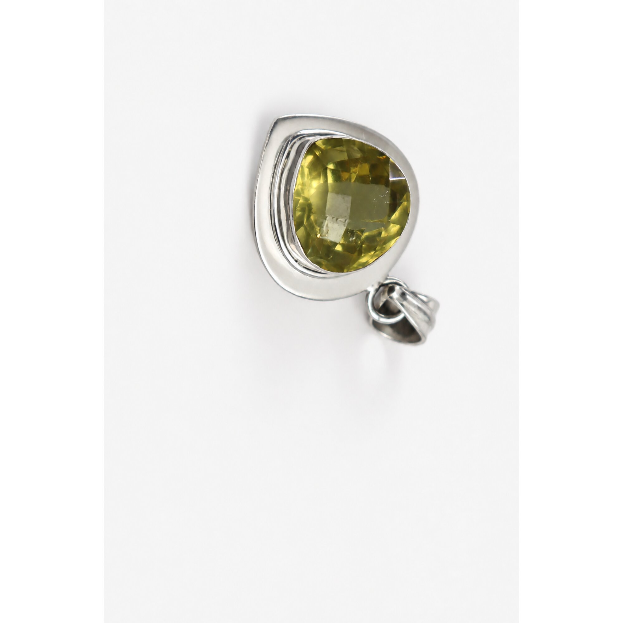 Clear yellow Natural citrine heart 925 Sterling Silver Pendant 41 mm – photo 4