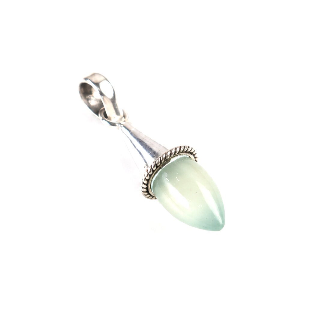 Clear light blue green Natural Aquamarine teardrop 925 Sterling Pendant 40 mm – photo 3