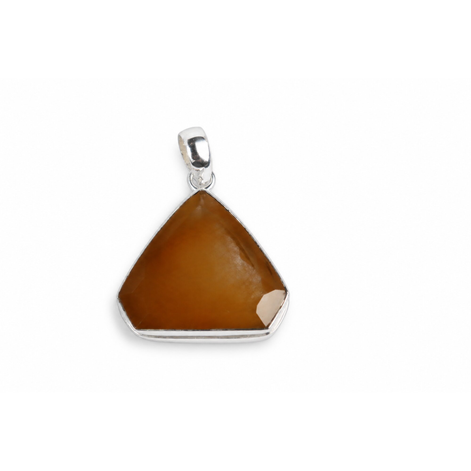 Clear orange red Carnelian Freeform Trapezoid 925 Sterling Silver Pendant 45 mm – photo 5