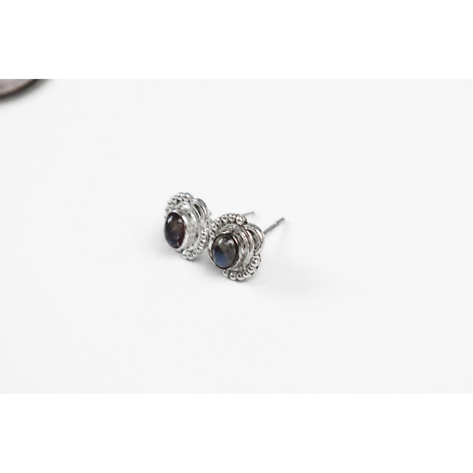 green blue Labradorite oval 925 Sterling Silver Earrings 13 mm – photo 5